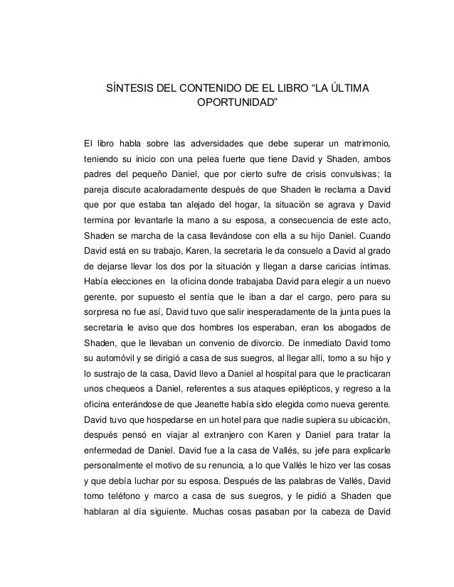 La Ultima Oportunidad Pdf